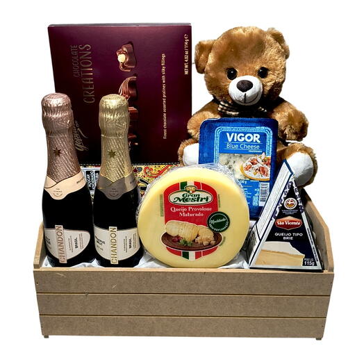 Cesta Duplo Chandon com Urso e Chocolate