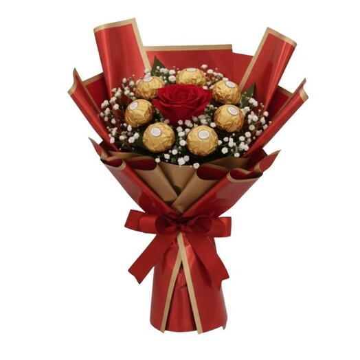 Buquê de Rosa Unique com Ferrero Rocher
