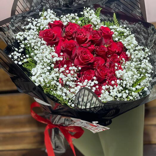 Ramalete 20 Rosas + Gypsofila