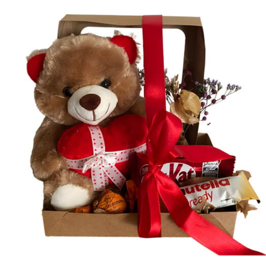 Box com Pelucia e Chocolate