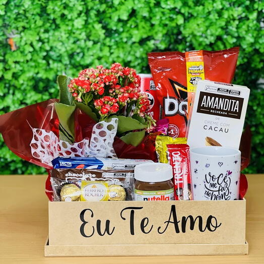 Cesta com Chocolate, Flor E Caneca