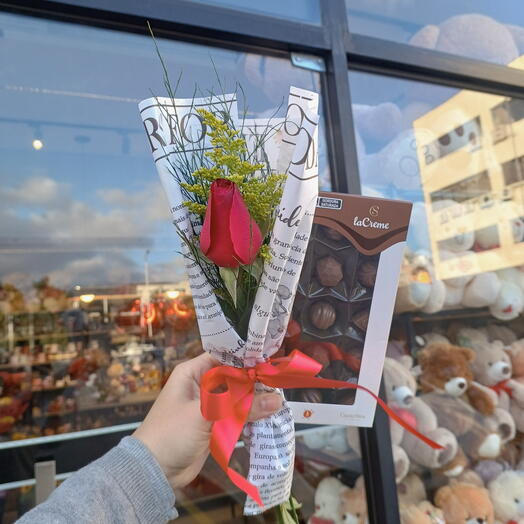 Mimo de 1 Rosa e Chocolate Cacau show