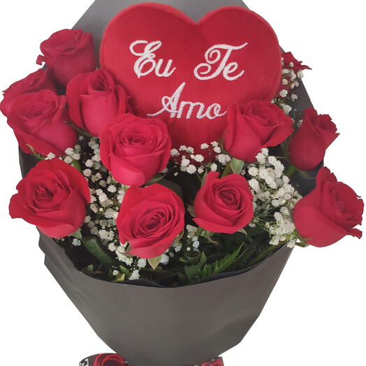 Buquê Te Amo Demais 12 Rosas