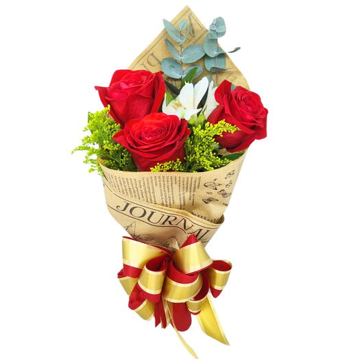 Buquê 3 Rosas - Desejo Vermelho