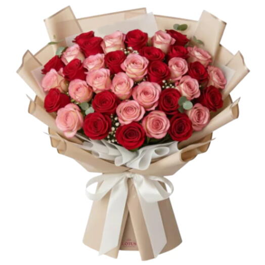 Buquê Dois Amores - 36 Rosas