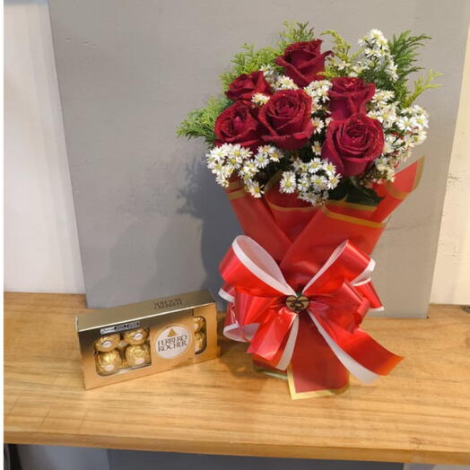 Combo Classico Rosas Vermelhas + Ferrero Rocher 100 g