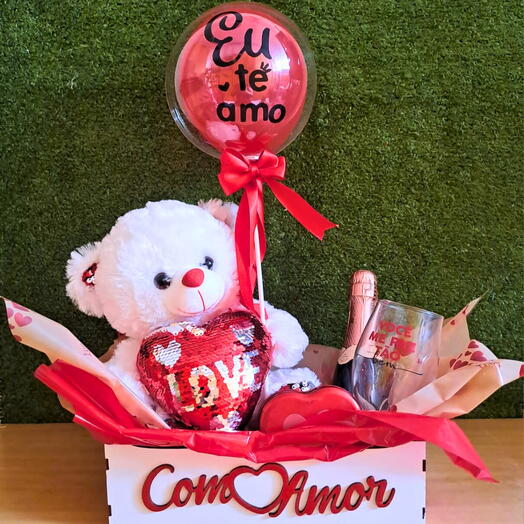 Cesta com Urso,Espumante Chocolate