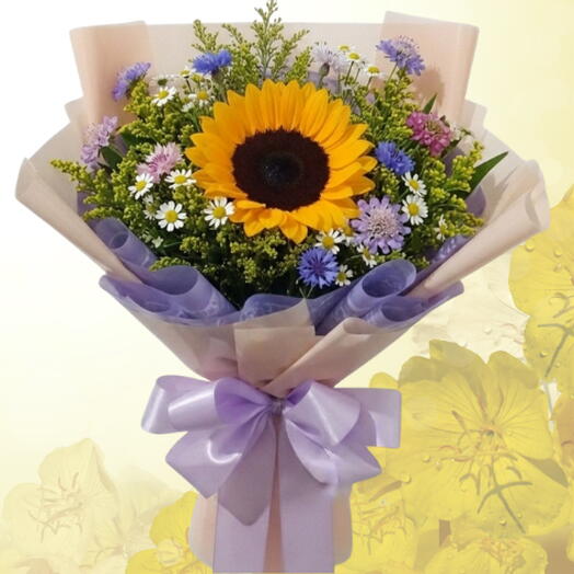Buquê Encanto de Girassol com Flores do Campo