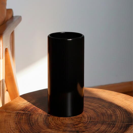 Vaso de Cerâmica Cilindro Preto