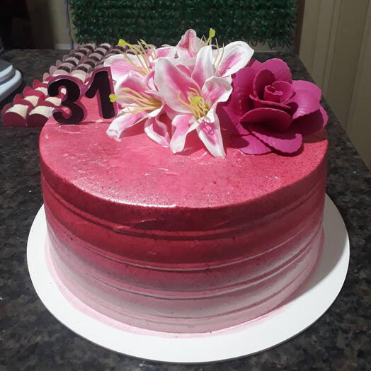 Bolo Rosa com Glitter, Glow Cake