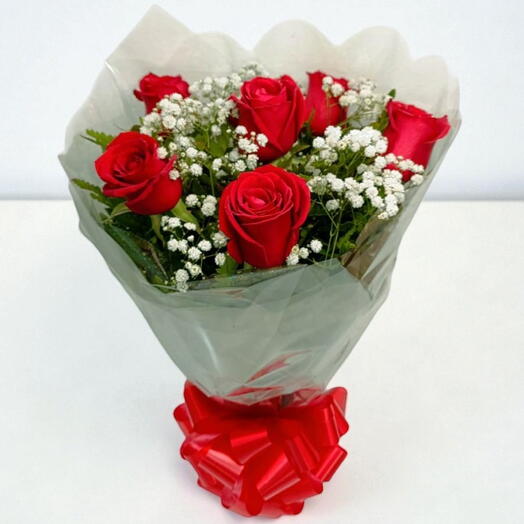 Buquê 6 Rosas Vermelhas