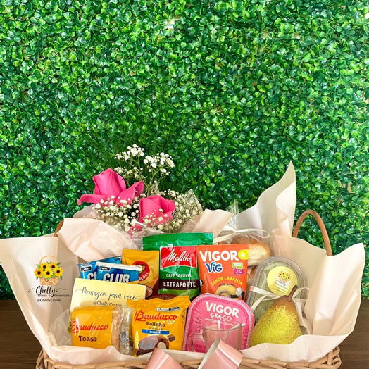 Bandeja de Cafe com Flores