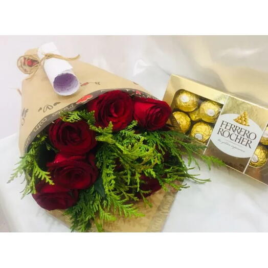 Buquê de Rosas com Ferrero Rocher