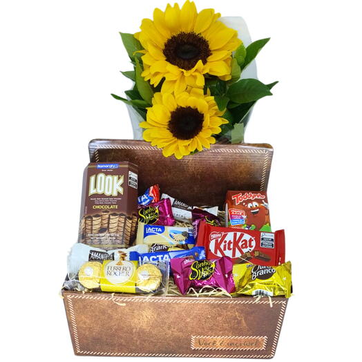Cesta de Chocolate – Sabor de Girassol