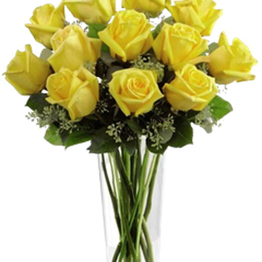 Vaso de Rosas Amarela