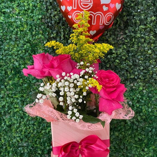 Box Ferrero com Rosas Naturais Dia das Maes