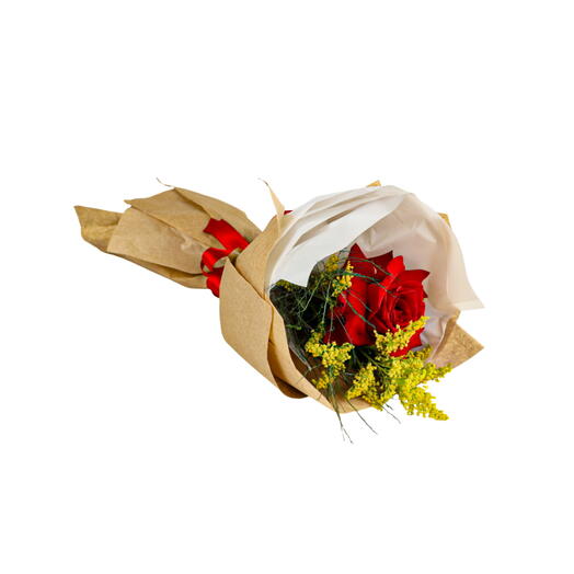 Rosa Solitaria com Cetim