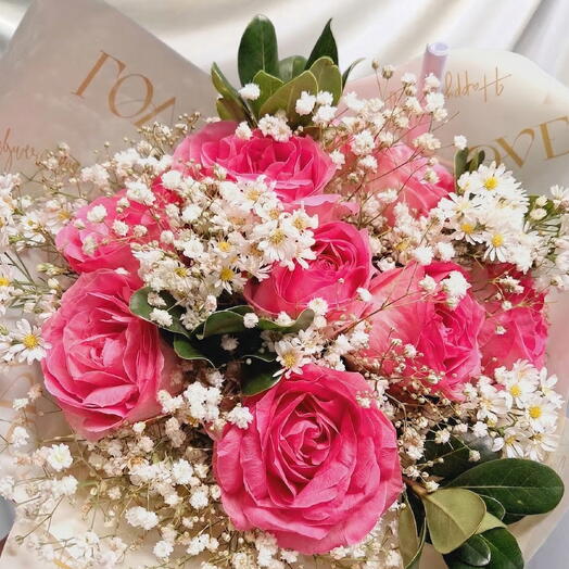 Buquê de 8 Rosas Pink