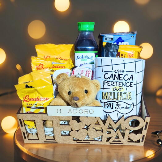 Cafe da Manhã para Pai na Cesta "Te Amo Pai"