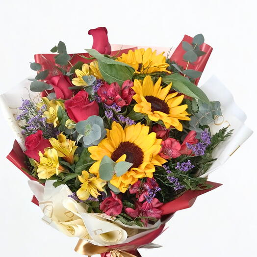 Ramalhete de Girassois e Rosas