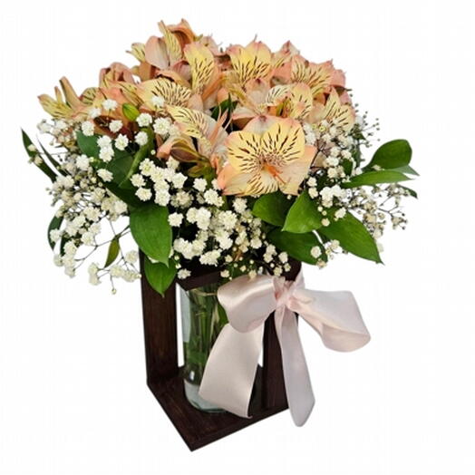 Wood Astromelia Champagne