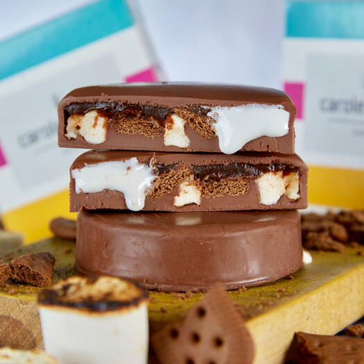 Disco de chocolate recheado com SMORES (70g)