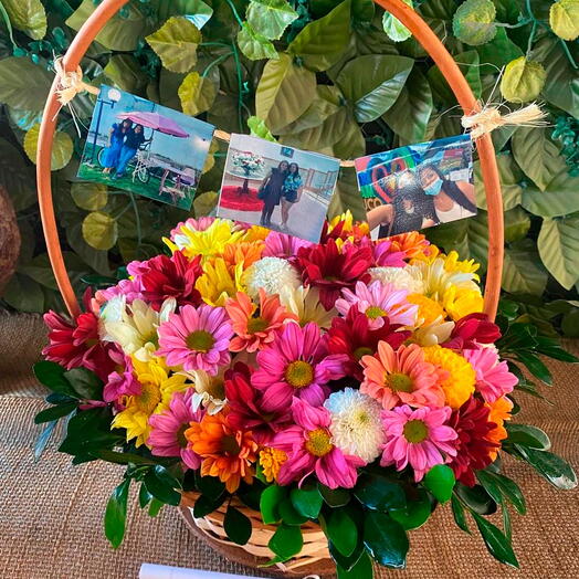 Cesta Campestre Formosura - Flores do Campo Alegres e Cheias de Vida