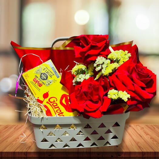 Cesta Flor Chocolate