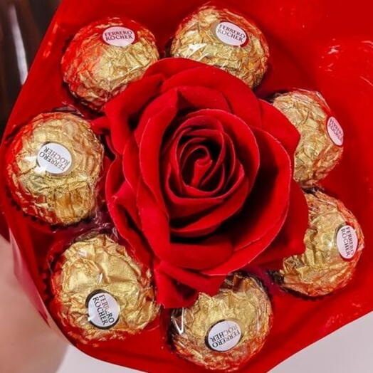Rosa Vermelha com Ferrero Rocher