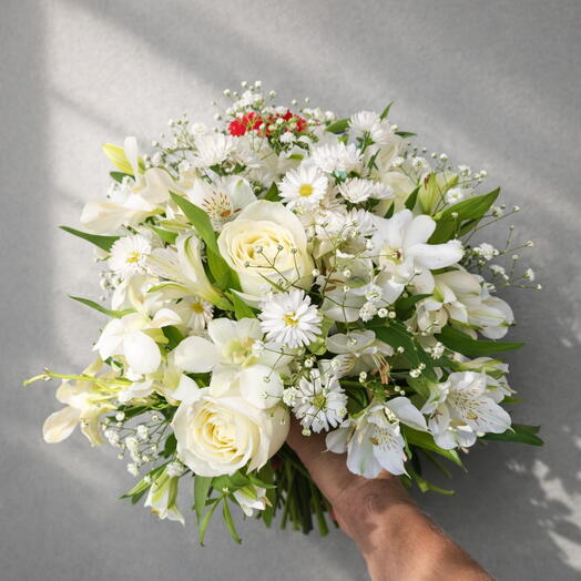 Belissimo Buque de Noiva Mix de Flores Branca
