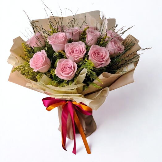 Bouquet Luxo 12 Rosas cor de Rosa