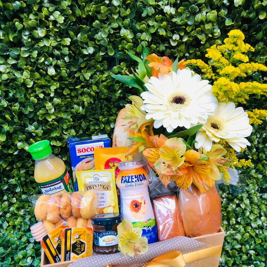 Cesta Delicatta – Cafe da Manhã com Flores