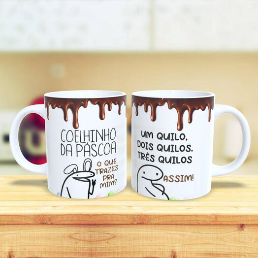 Caneca Coelhinho Da Pascoa Que Trazes Pra Mim? - Coleção Flork