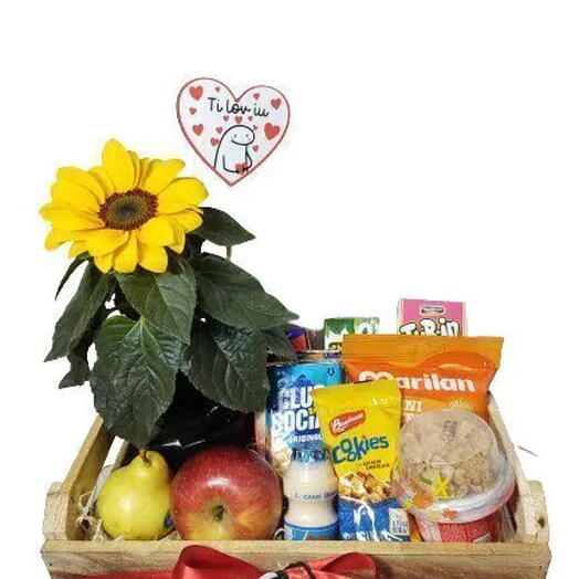 Cesta de Cafe com Girassol