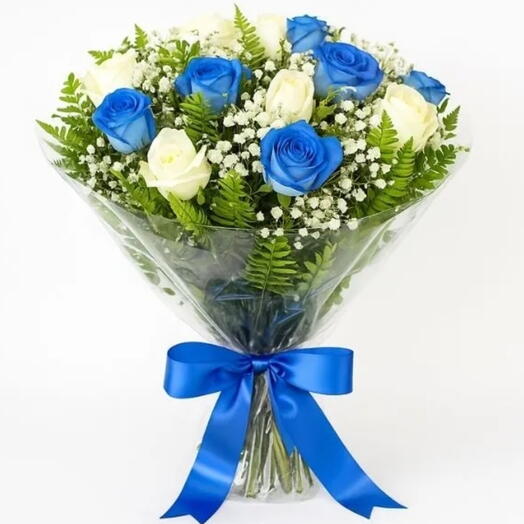 Buquê Encanto Azul 12 Rosas