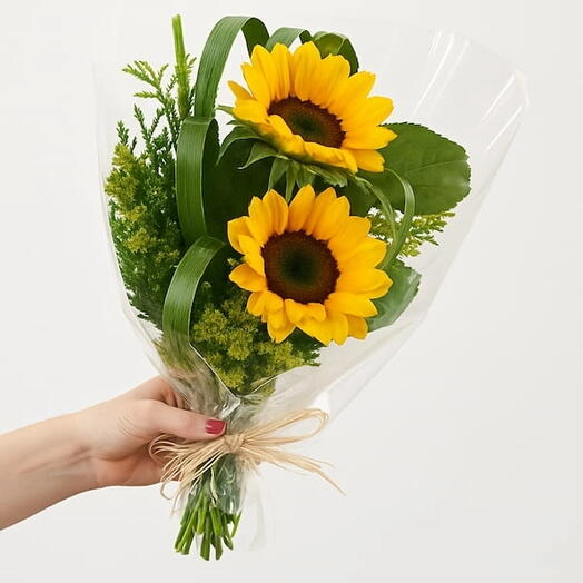 Mini Buquê com 2 Girassois