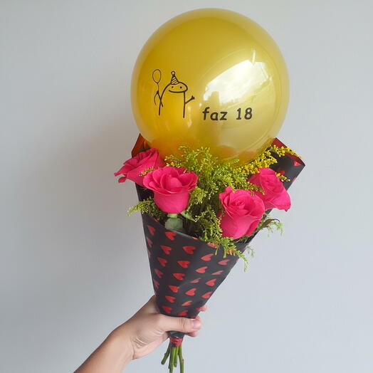 Buque com Rosa e Balão