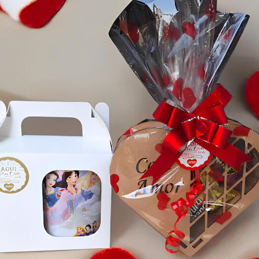 Kit Presente Dia das Crianças - Com Caneca e Coração Mdf " Com Amor "