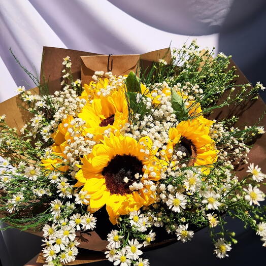 Buquê de 7 Girassois Sol Radiante