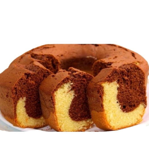 Bolo de baunilha com chocolate