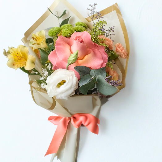 Mini Buquê Misto com Rosa