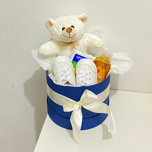 Cesta Maternidade com Ursinho de Pelucia