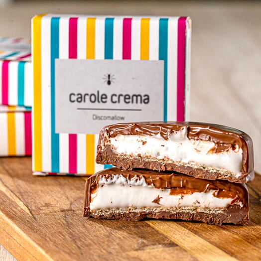 Disco de chocolate recheado com marshmallow (90g)