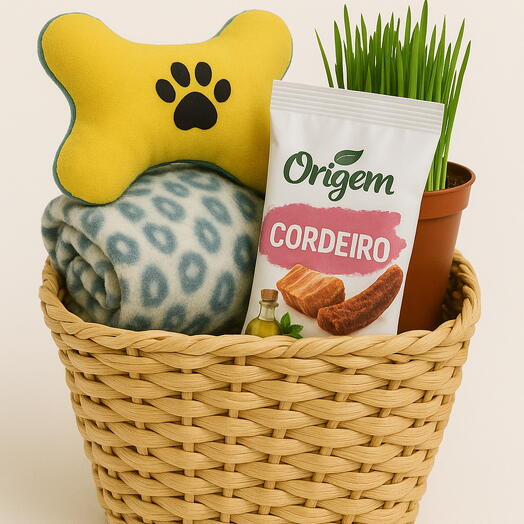 Cestinha de Presente Para o Cão Amigo