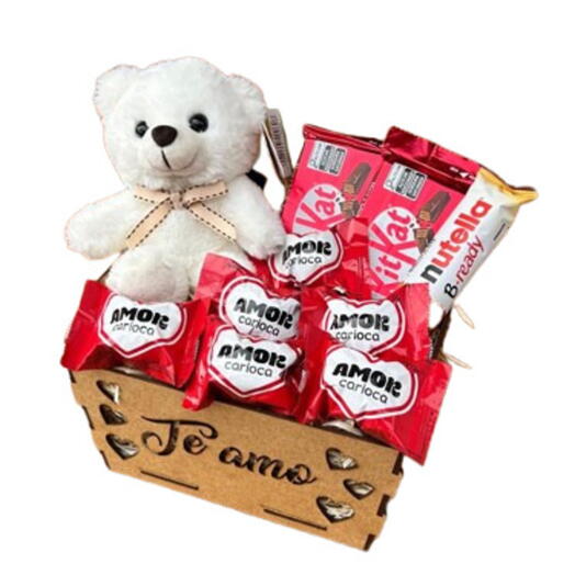 Box Amor com Ursinho + Chocolates