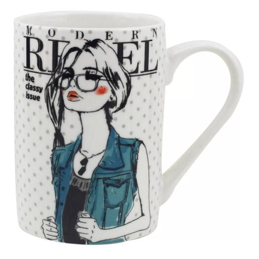Caneca She em New Bone China 320 ml Cor Branca -