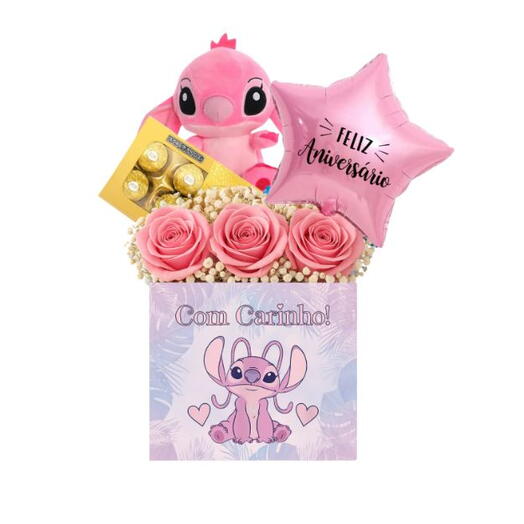 Cesta de Aniversario Angel Feliz - Lilo   Stitch