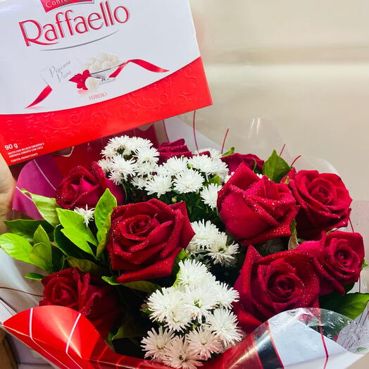 Buquê de Rosas com Rafaello