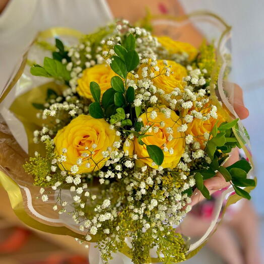 Buquê Rosas  Amarelas 5 unidades