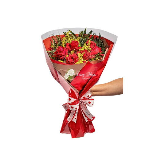 Buquê de 6 Rosas Vermelhas